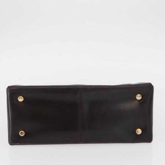 Salvatore Ferragamo Gancini Hand Bag Leather Black Gold Auth 153902 - Picture 5 of 16